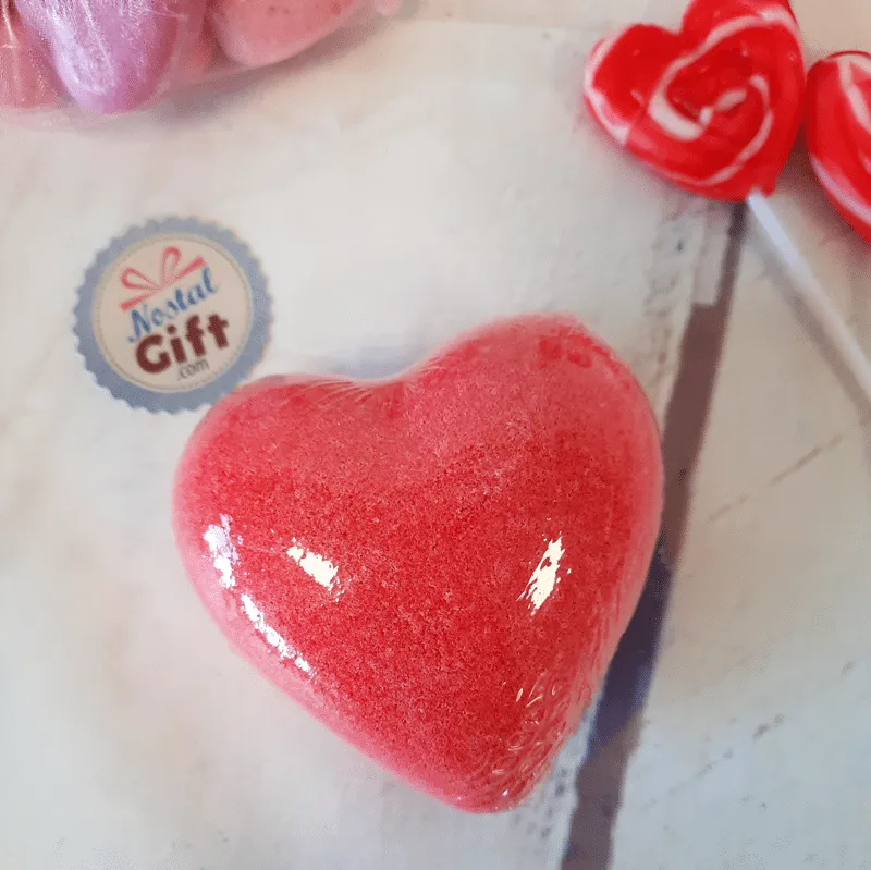 Bombe de bain - coeur - Saint-Valentin - Pétillant - Douche