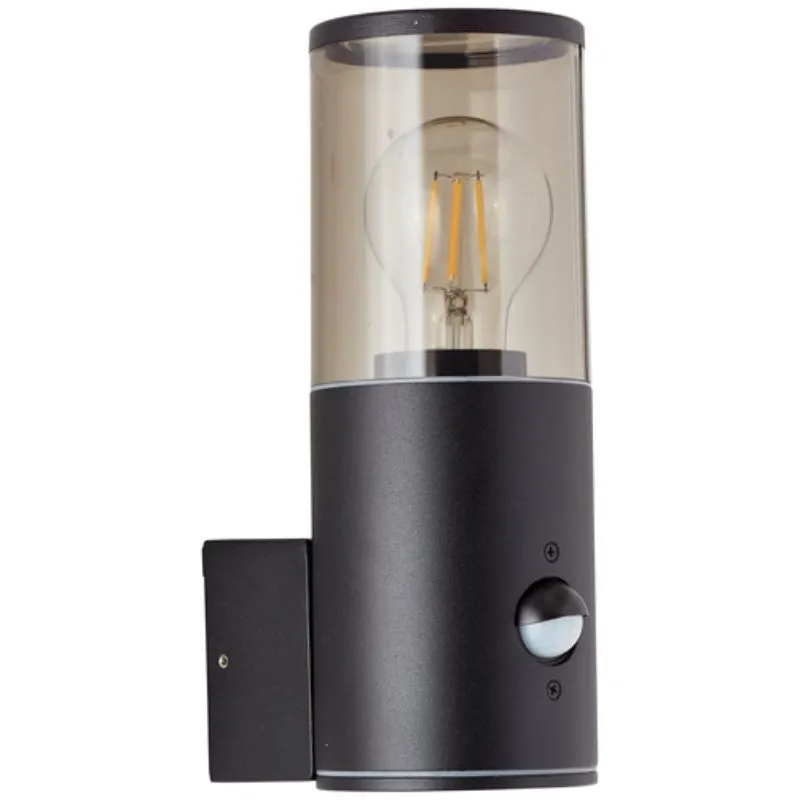 Moderne buiten wandlamp met bewegingssensor zwart, Sherwin, IP44