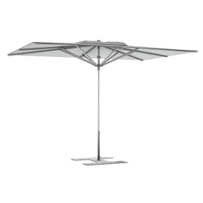 Parasol terrasse prémium blanc grisé 300x250cm montant gris