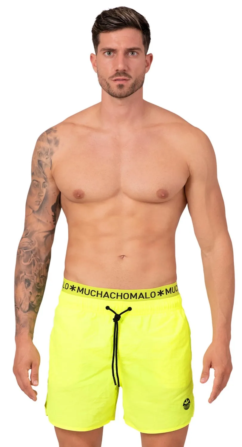 Short de Bain Muchachomalo Homme Solid Neon Yellow