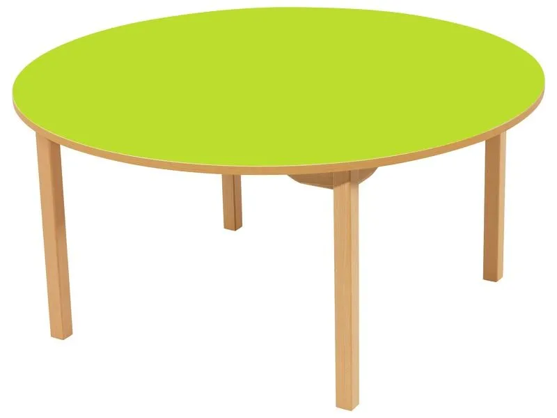 TABLE PLATEAU STRATIFIÉ - PIÉTEMENT EN BOIS - Rond Ø 120 cm