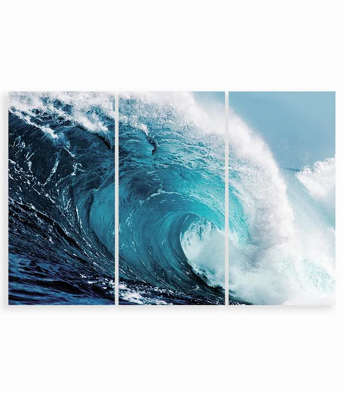 Tableau en verre triptyque VAGUE