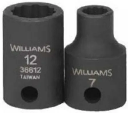 Williams 36617 Douille à chocs 17mm x 12 pans courte à prise 3/8"